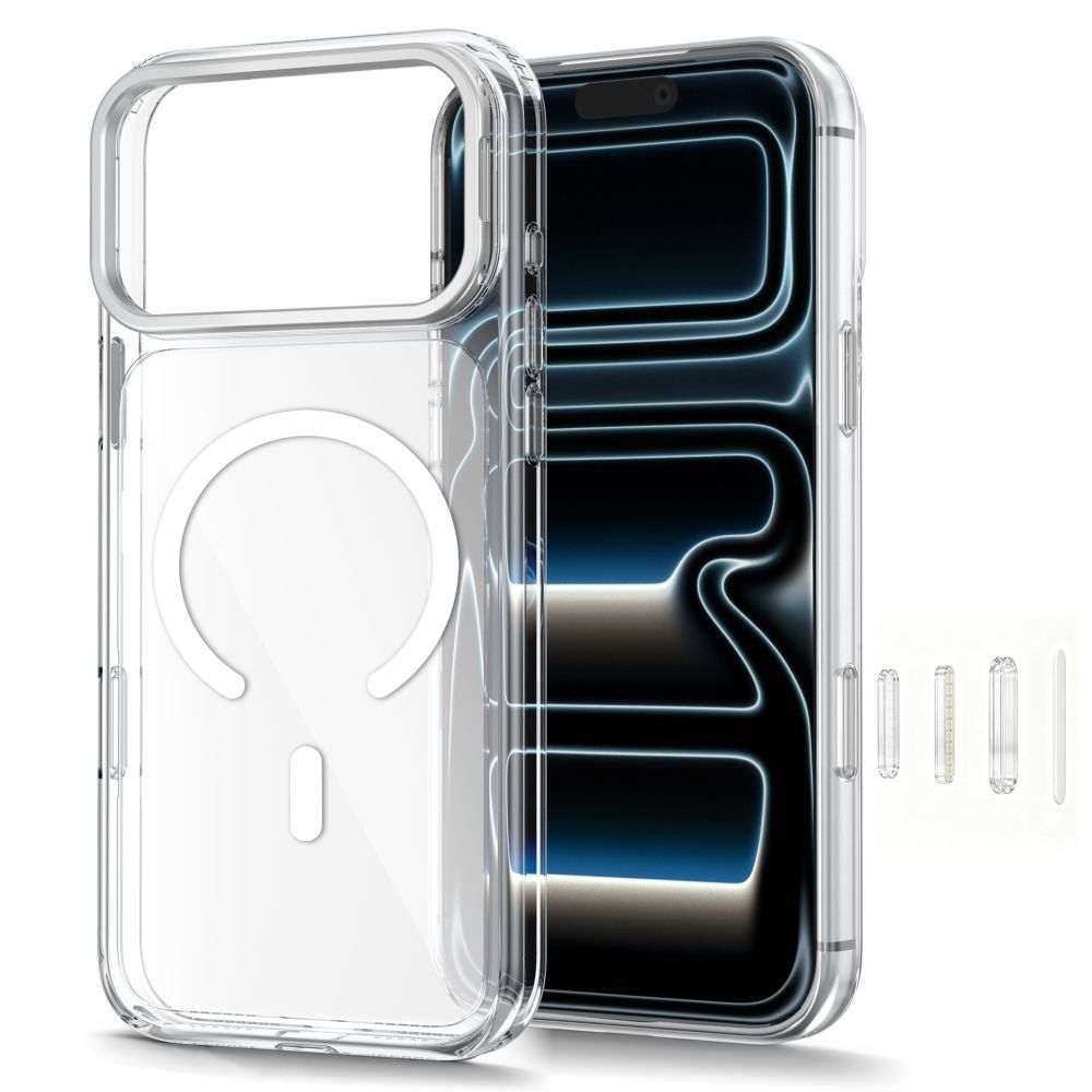 Tech-Protect MagStand MagSafe CC-etui til iPhone 18 Pro Max / 17 Pro Max – gjennomsiktig
