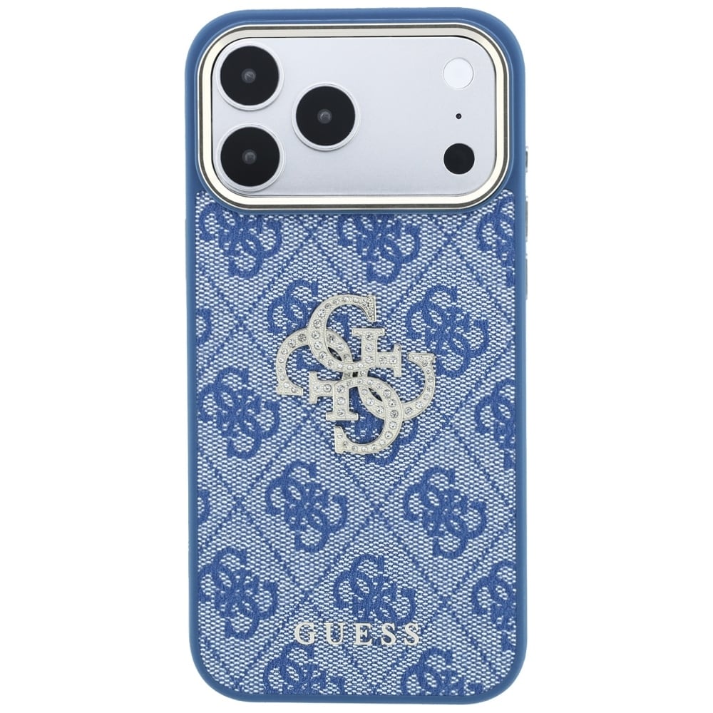 Guess 4G & Big Strass-logo-etui til iPhone 18 Pro / 17 Pro – Blå