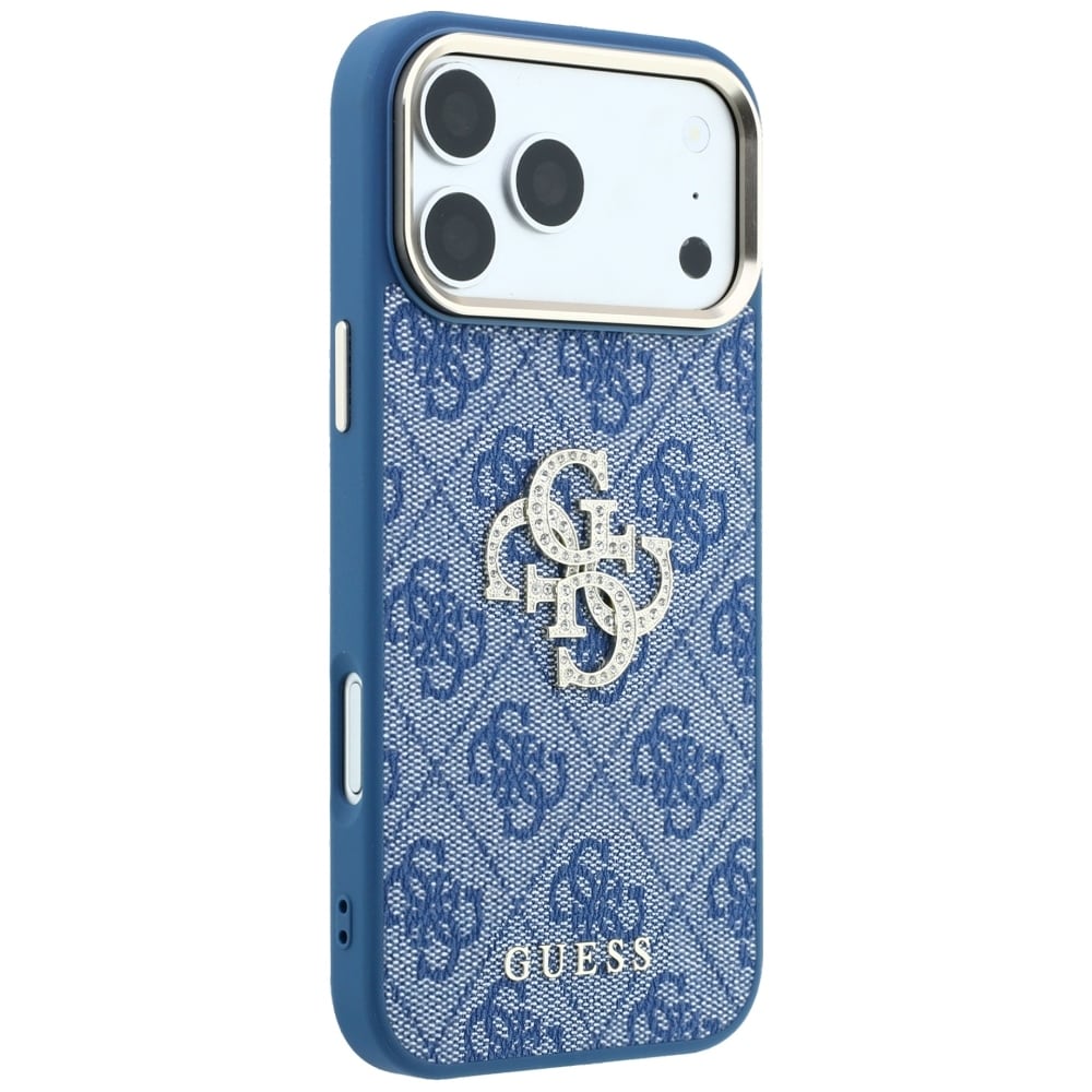 Guess 4G & Big Strass-logo-etui til iPhone 18 Pro / 17 Pro – Blå
