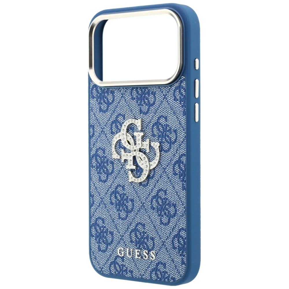 Guess 4G & Big Strass-logo-etui til iPhone 18 Pro / 17 Pro – Blå