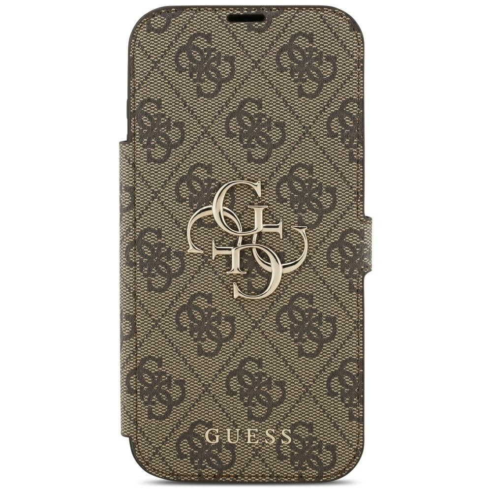 Guess Book 4G metalllogo-etui til iPhone 18 Pro Max / 17 Pro Max – brun