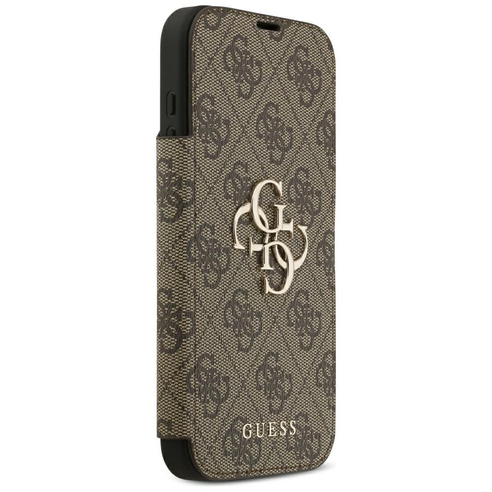 Guess Book 4G metalllogo-etui til iPhone 18 Pro Max / 17 Pro Max – brun