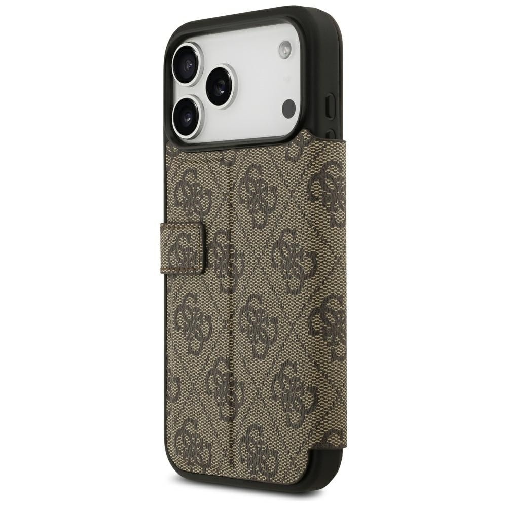 Guess Book 4G metalllogo-etui til iPhone 18 Pro Max / 17 Pro Max – brun