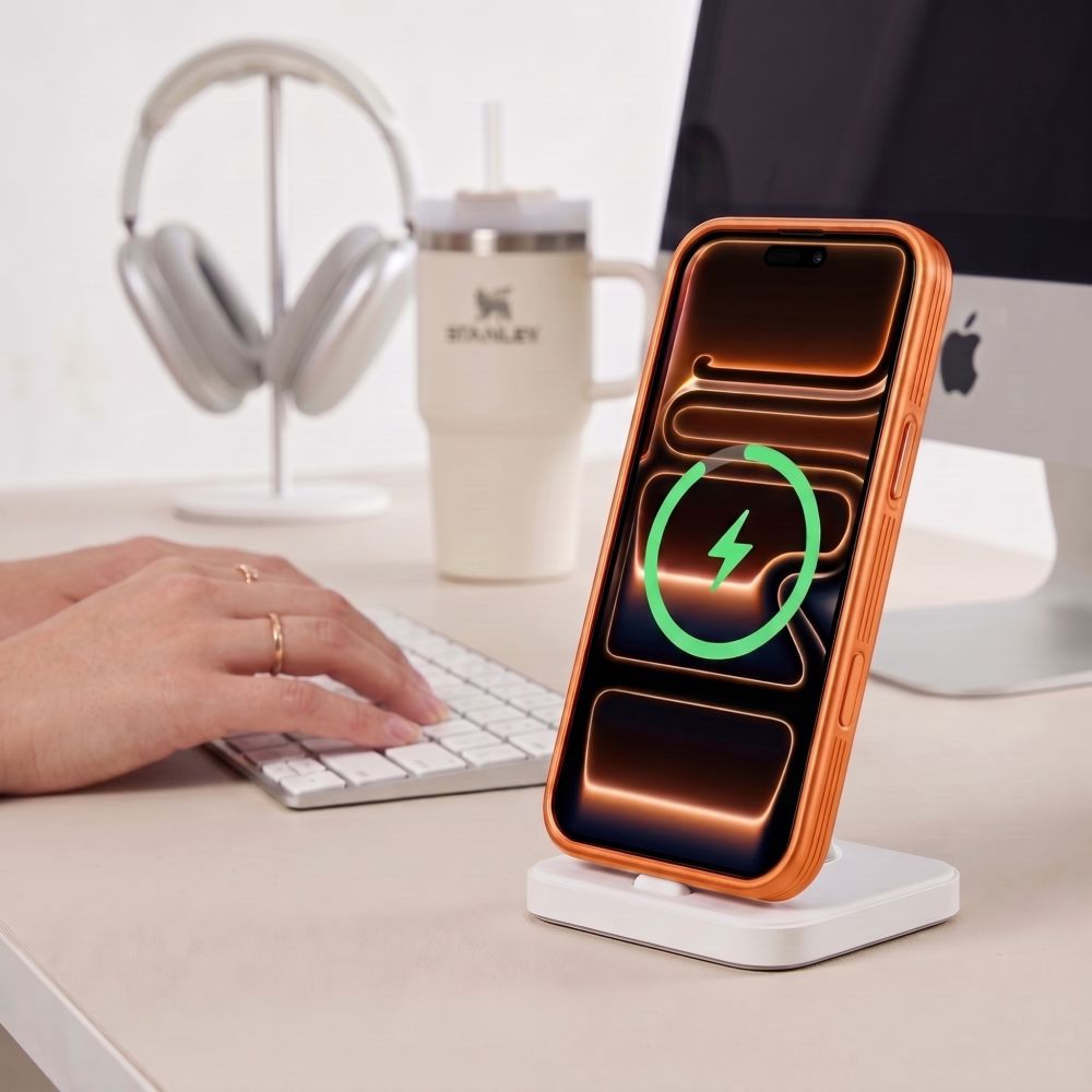 Tech-Protect MagPrime MagSafe CC-etui til iPhone 18 Pro / 17 Pro – matt oransje