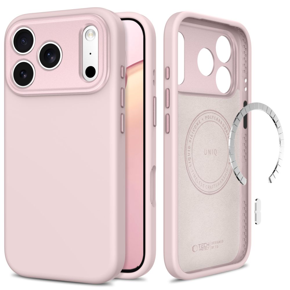 Tech-Protect Uniq MagSafe CC-etui til iPhone 18 Pro / 17 Pro – rosa