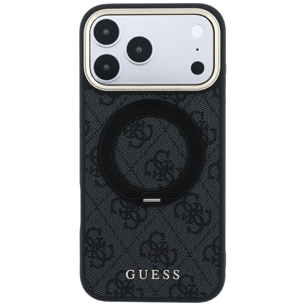 Guess Ring Stand 360 4G Classic Logo MagSafe-etui til iPhone 17 Pro / 18 Pro – svart