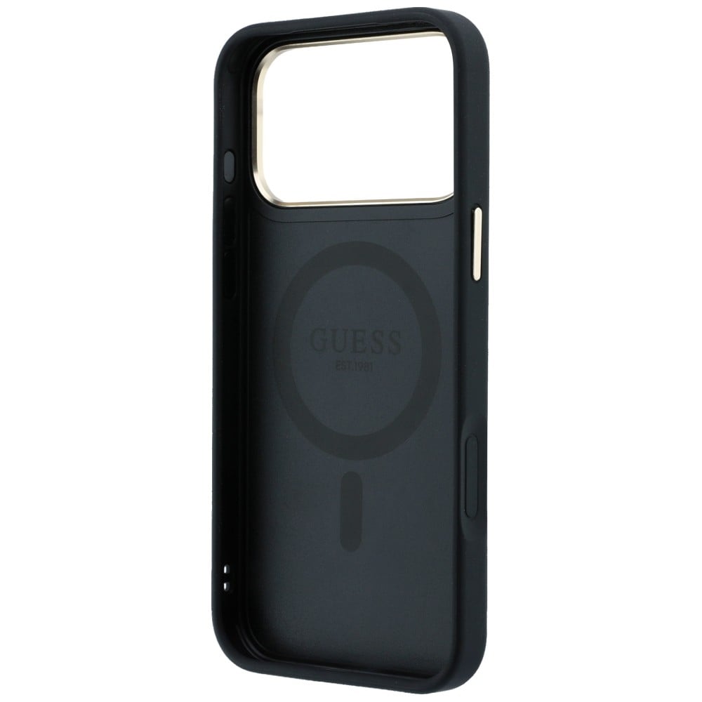 Guess Ring Stand 360 4G Classic Logo MagSafe-etui til iPhone 17 Pro / 18 Pro – svart