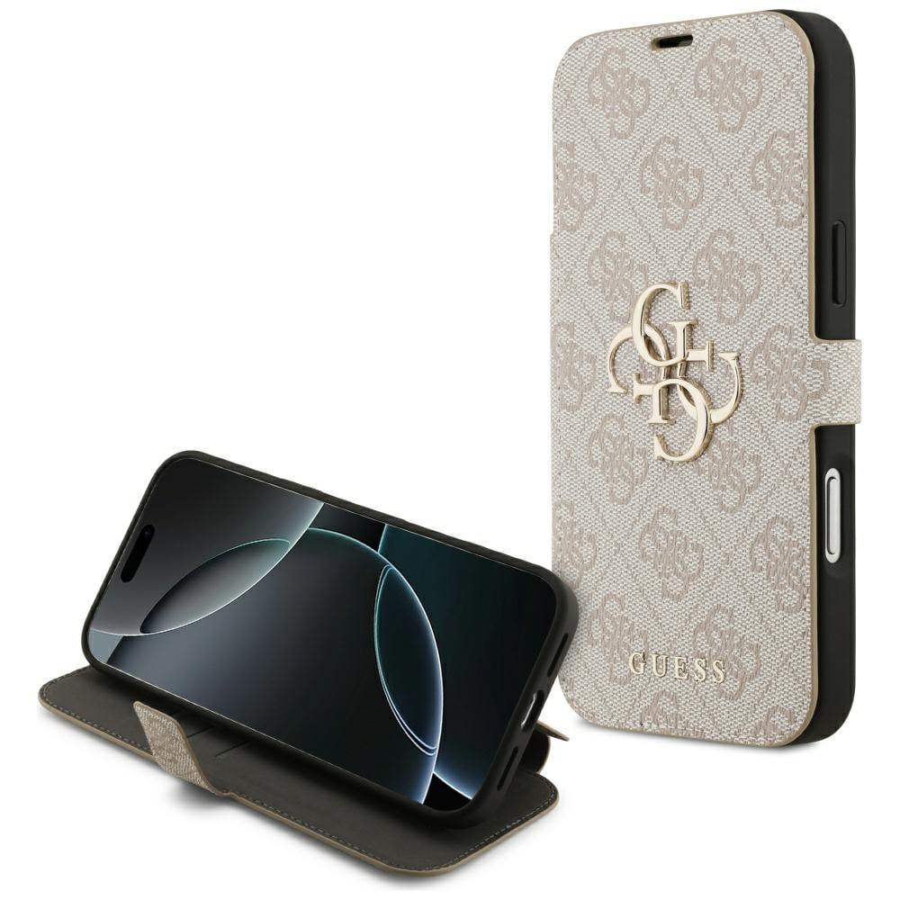 Guess Book 4G metalllogo-etui til iPhone 18 Pro Max / 17 Pro Max – rosa