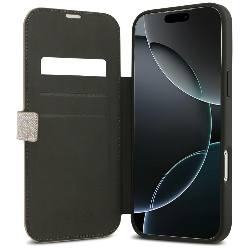 Guess Book 4G metalllogo-etui til iPhone 18 Pro Max / 17 Pro Max – rosa