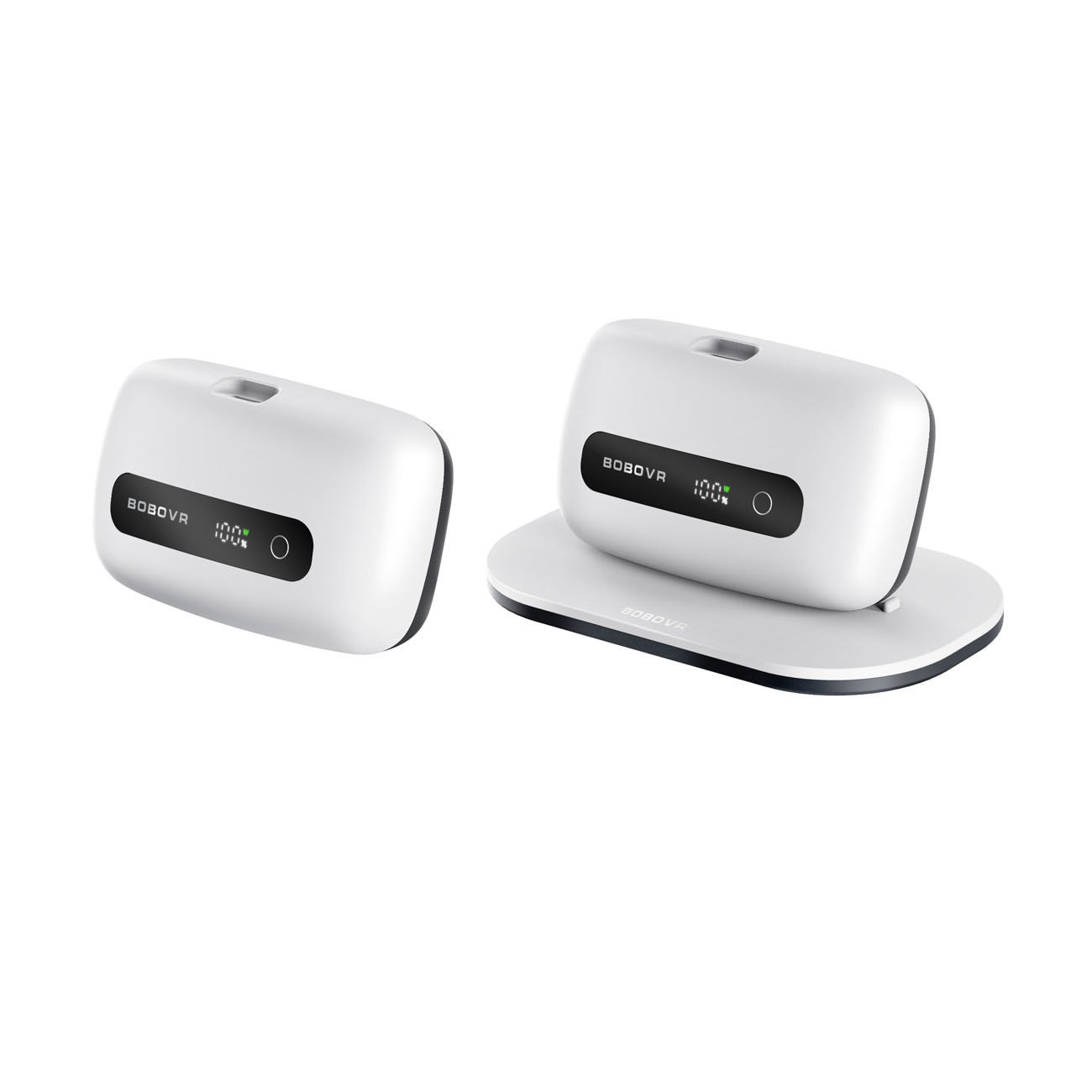 BoboVR BM60-2 6500 mAh-batteri til BoboVR M3 Pro+ og BoboVR M3, 2 stk. med ladestasjon – hvit