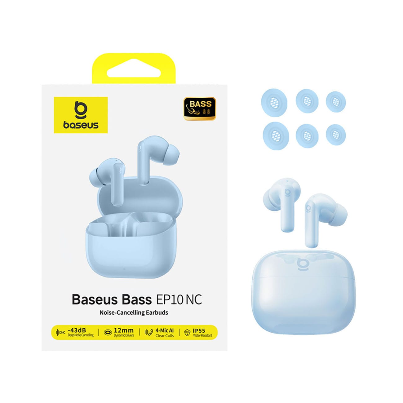 Baseus Bass EP10 TWS trådløse in-ear-hodetelefoner med ANC – blå