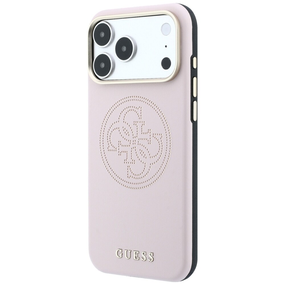 Guess perforert 4G-Magsafe-etui med gullogo til iPhone 17 Pro Max / 18 Pro Max – rosa