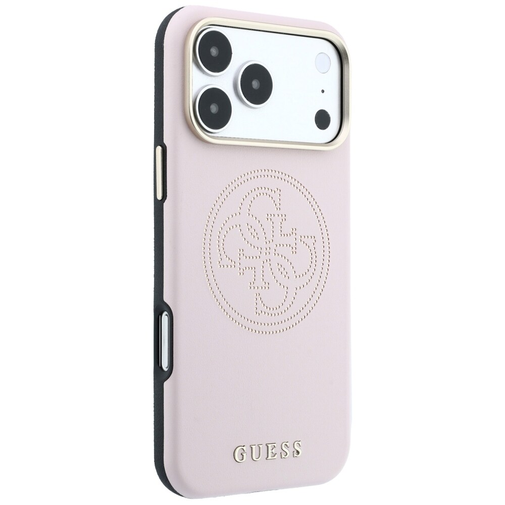 Guess perforert 4G-Magsafe-etui med gullogo til iPhone 17 Pro Max / 18 Pro Max – rosa