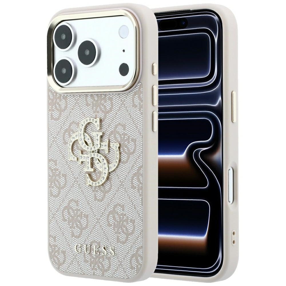 Guess 4G & Big Strass-logo-etui til iPhone 17 Pro / 18 Pro – Rosa