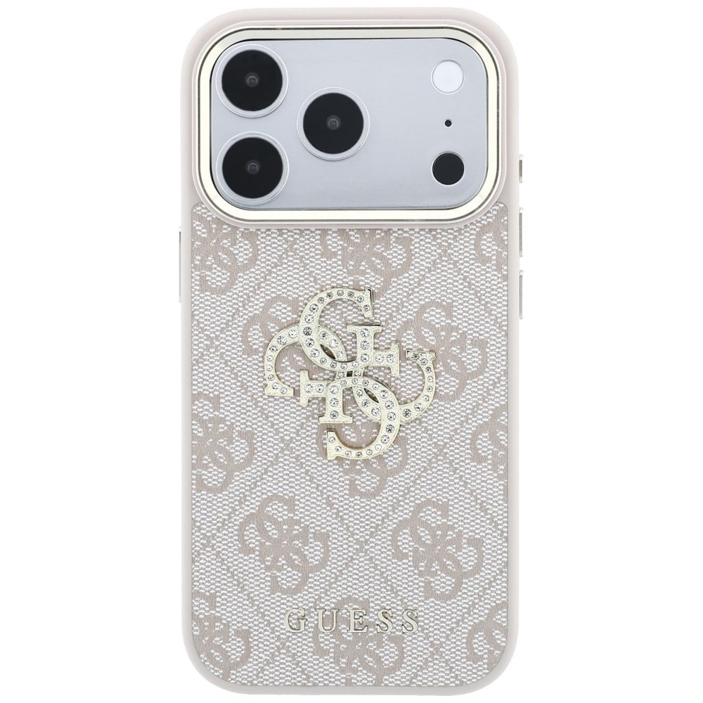 Guess 4G & Big Strass-logo-etui til iPhone 17 Pro / 18 Pro – Rosa