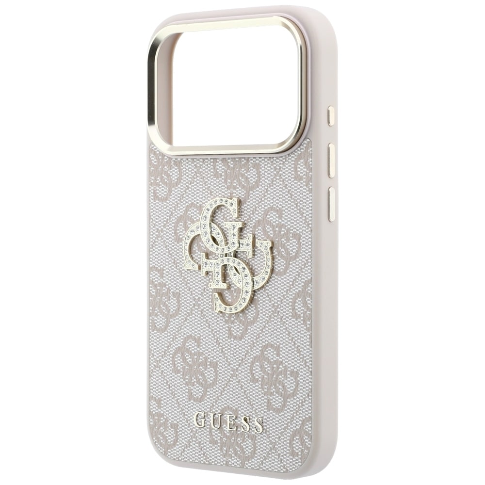 Guess 4G & Big Strass-logo-etui til iPhone 17 Pro / 18 Pro – Rosa