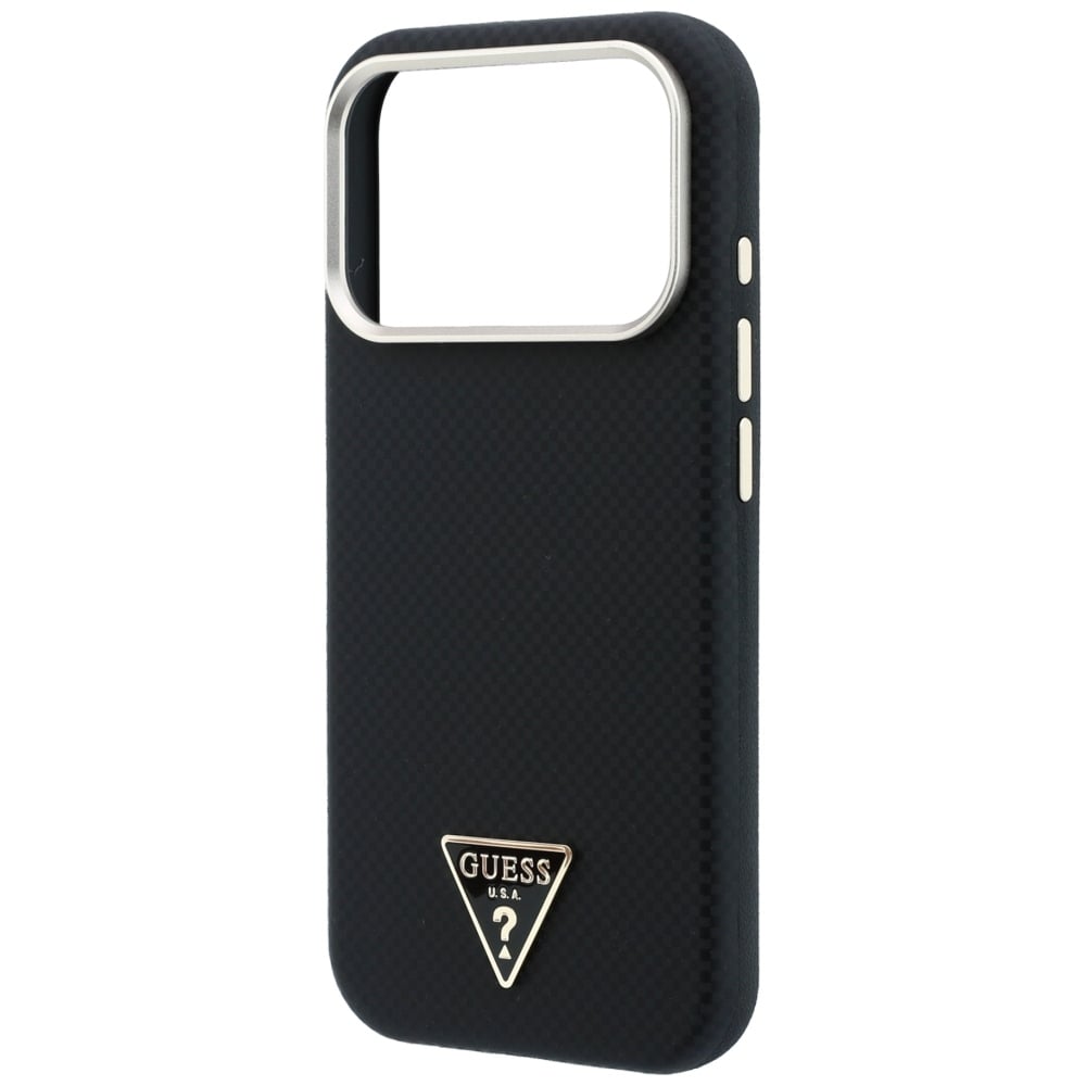 Guess MagSafe-etui med Kevlar-trekantlogo til iPhone 17 Pro / 18 Pro – svart