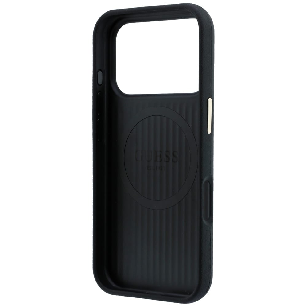 Guess MagSafe-etui med Kevlar-trekantlogo til iPhone 17 Pro / 18 Pro – svart
