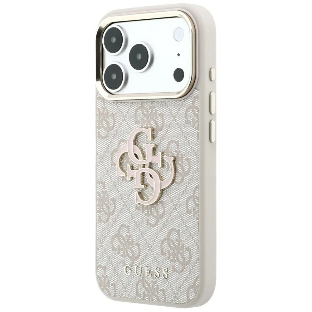 Guess 4G & Big Resin-logoetui til iPhone 17 Pro Max / 18 Pro Max – Rosa