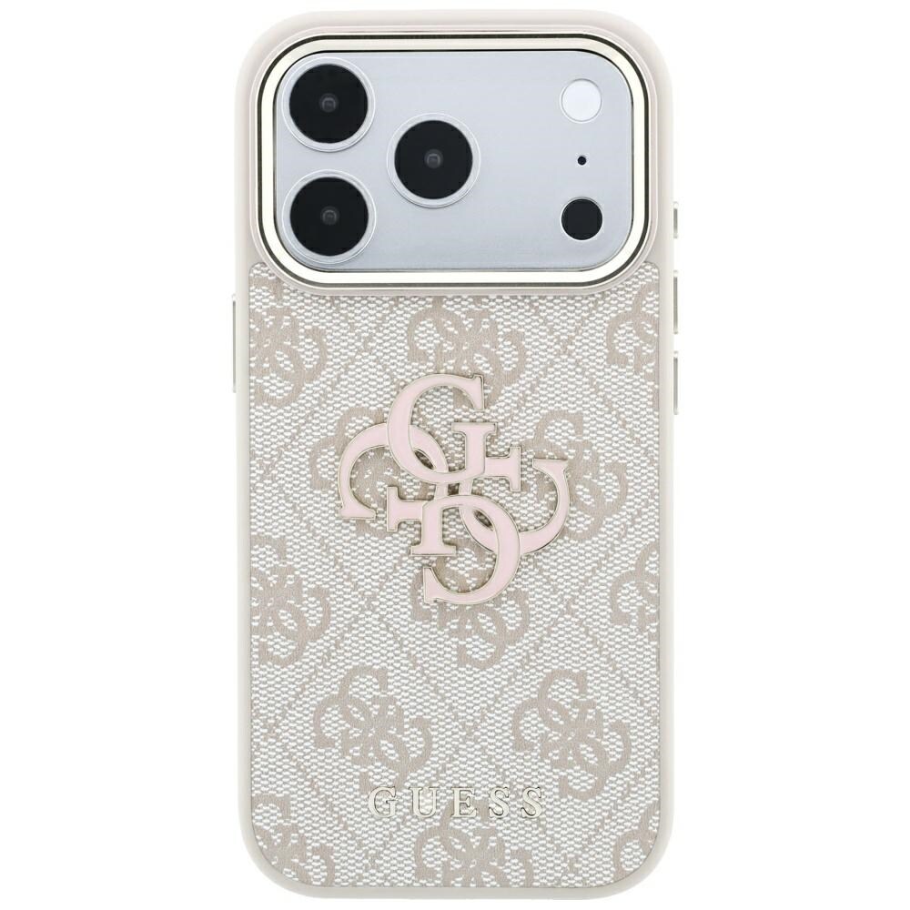 Guess 4G & Big Resin-logoetui til iPhone 17 Pro Max / 18 Pro Max – Rosa
