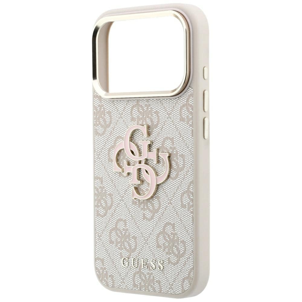 Guess 4G & Big Resin-logoetui til iPhone 17 Pro Max / 18 Pro Max – Rosa