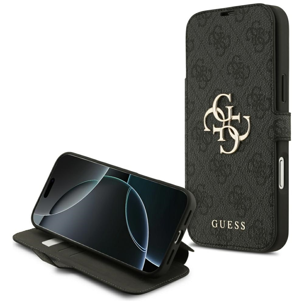Guess Book 4G metall-logoetui til iPhone 18 Pro Max / 17 Pro Max – svart