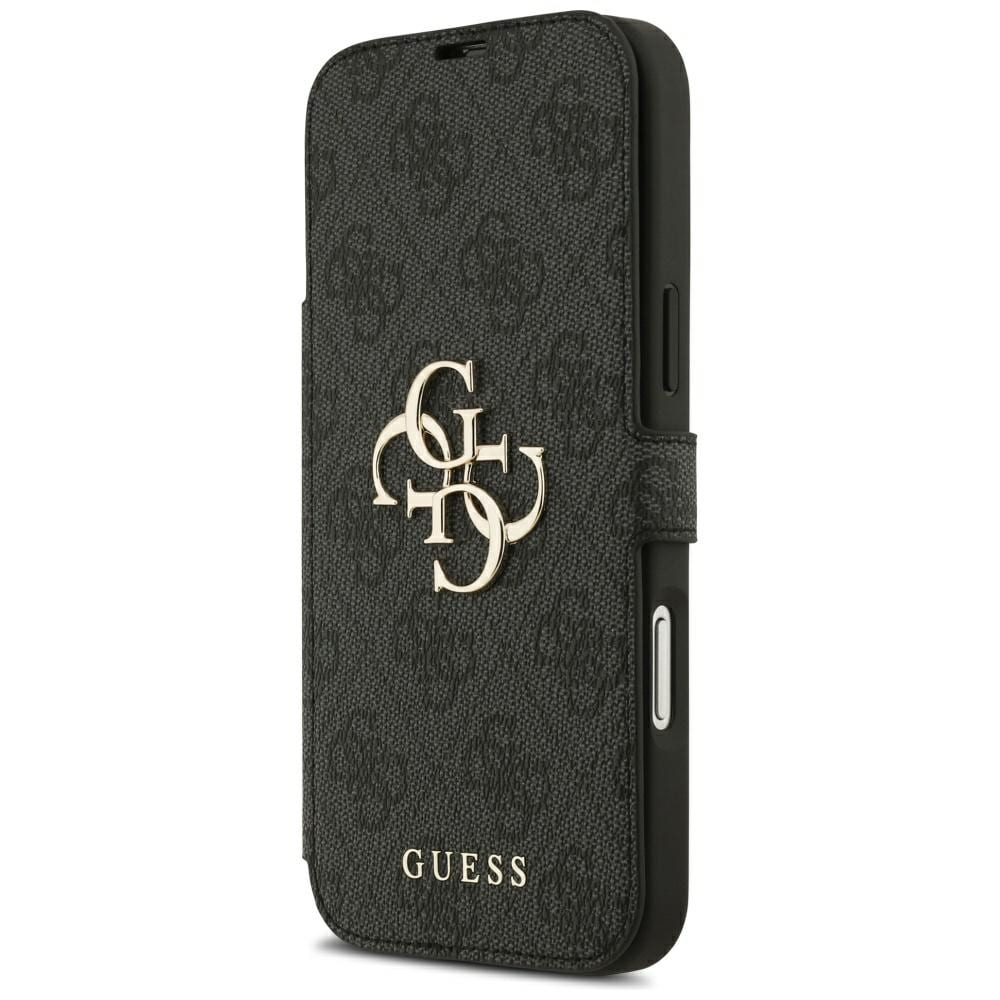 Guess Book 4G metall-logoetui til iPhone 18 Pro Max / 17 Pro Max – svart