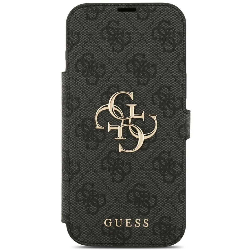 Guess Book 4G metall-logoetui til iPhone 18 Pro Max / 17 Pro Max – svart