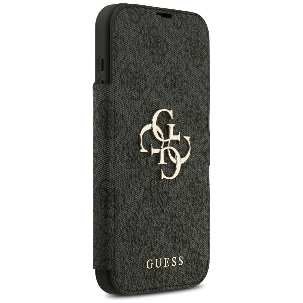 Guess Book 4G metall-logoetui til iPhone 18 Pro Max / 17 Pro Max – svart