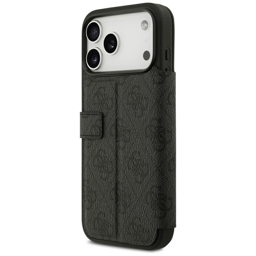 Guess Book 4G metall-logoetui til iPhone 18 Pro Max / 17 Pro Max – svart
