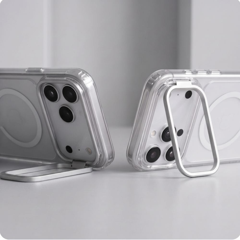 Tech-Protect MagStand MagSafe CC-etui til iPhone 18 Pro / 17 Pro – gjennomsiktig