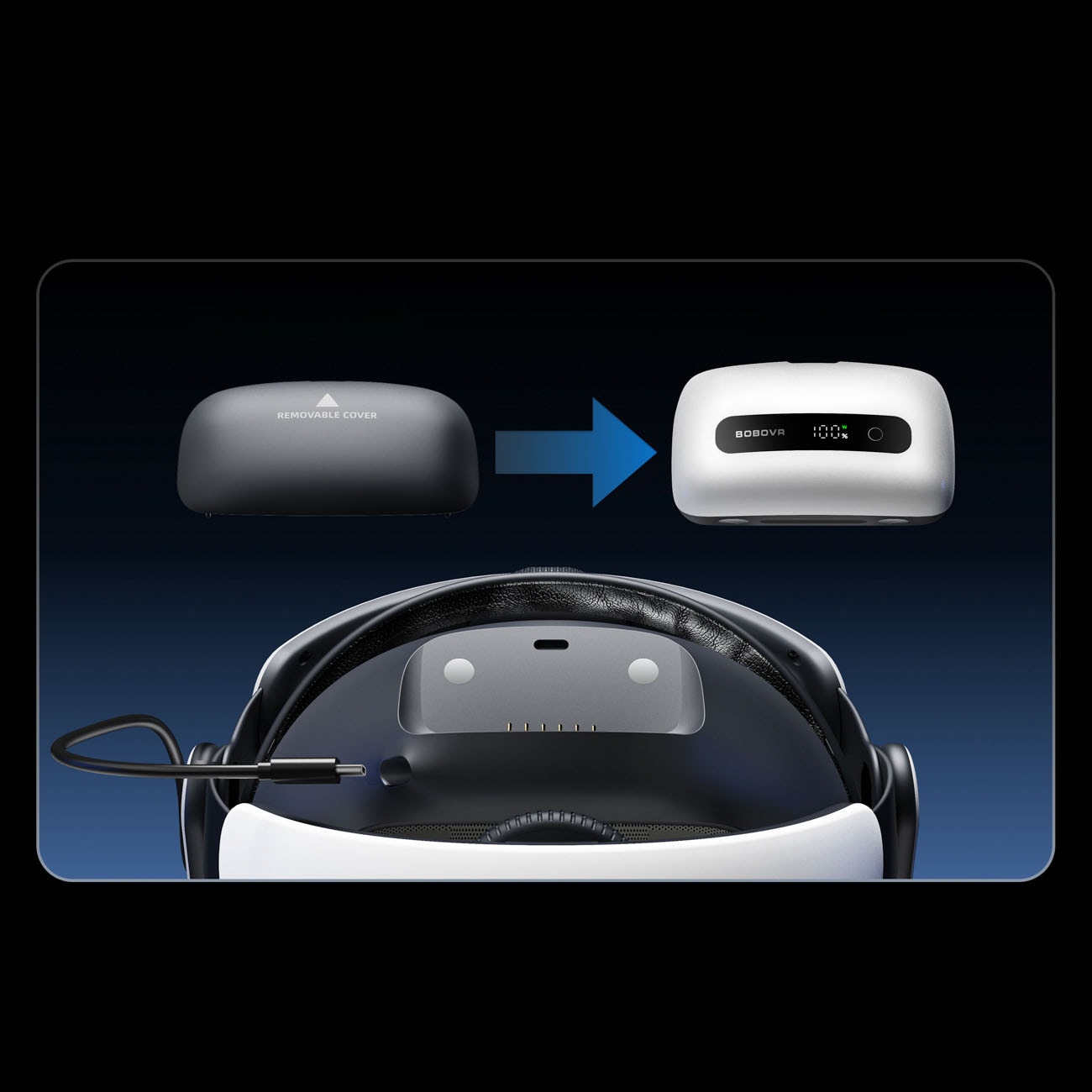 BoboVR M3 Pro+ batterirem – til Quest 3 og 3S