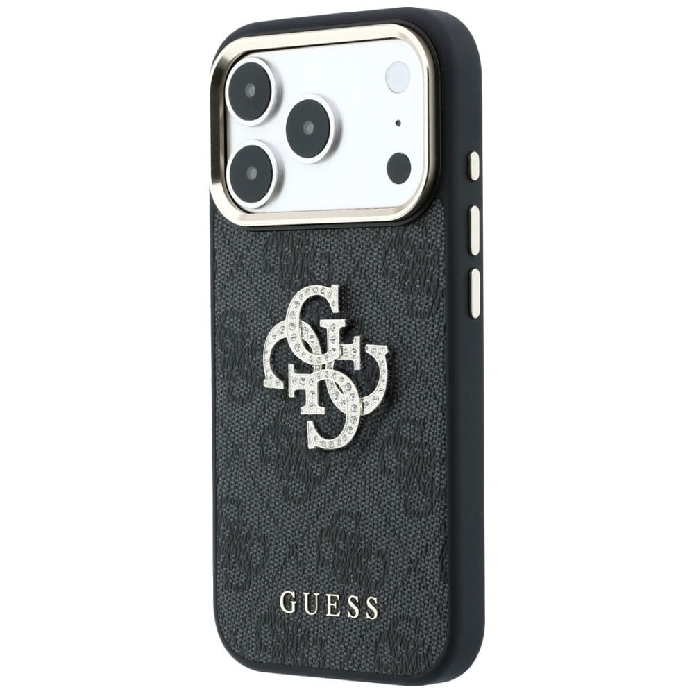 Guess 4G & Big Strass Logo-etui til iPhone 17 Pro Max / 18 Pro Max – Svart