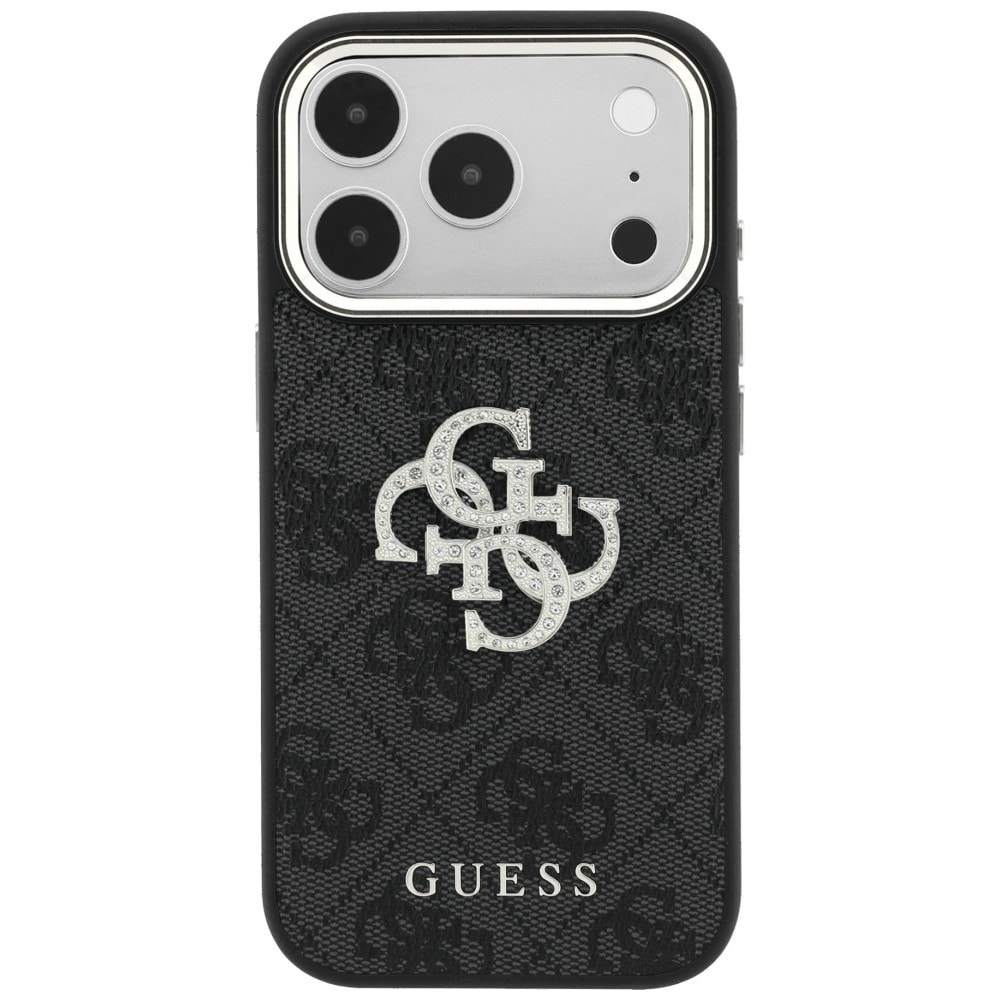 Guess 4G & Big Strass Logo-etui til iPhone 17 Pro Max / 18 Pro Max – Svart