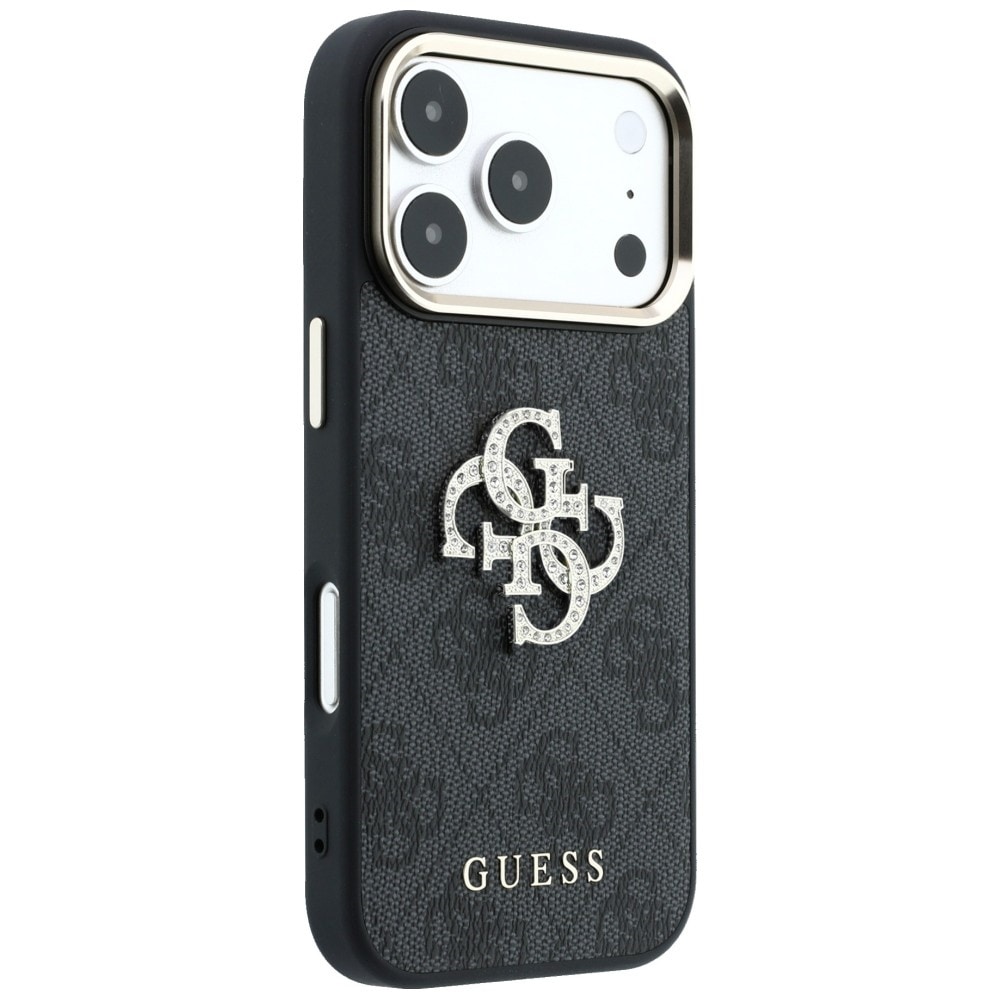 Guess 4G & Big Strass Logo-etui til iPhone 17 Pro Max / 18 Pro Max – Svart