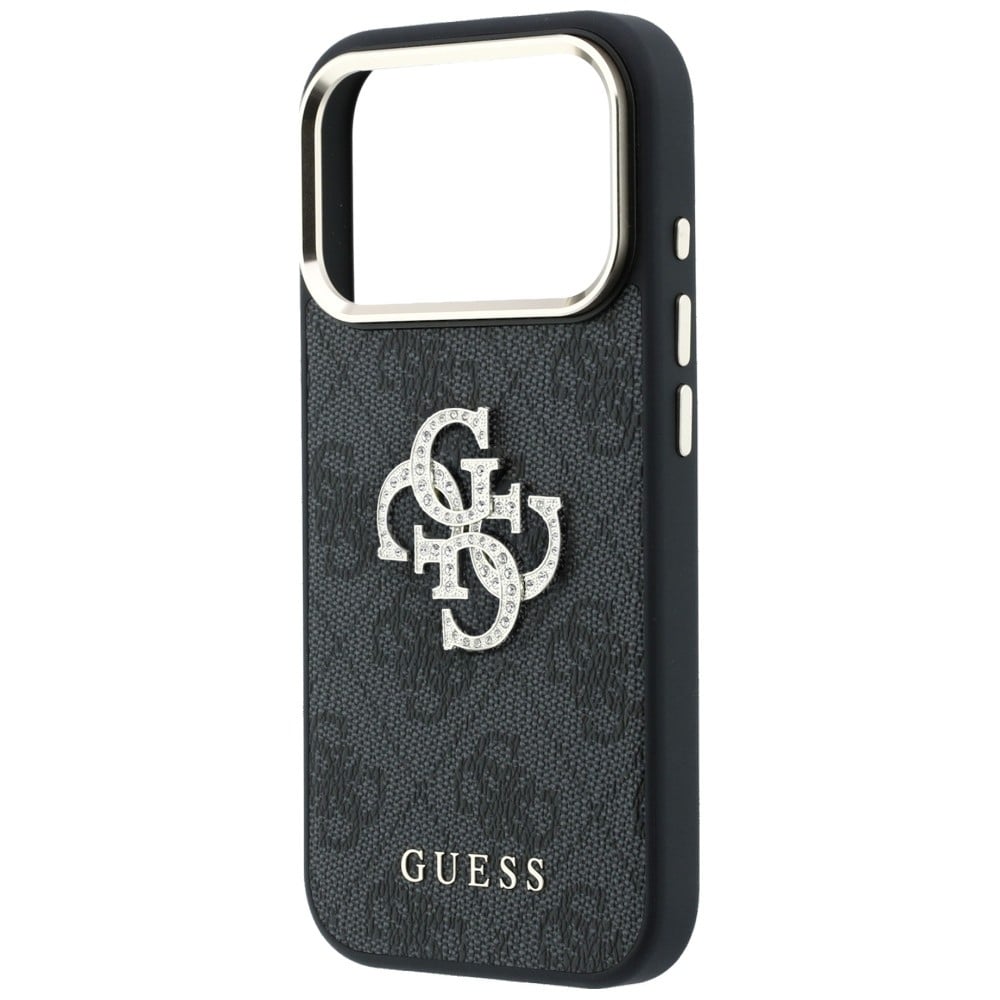 Guess 4G & Big Strass Logo-etui til iPhone 17 Pro Max / 18 Pro Max – Svart