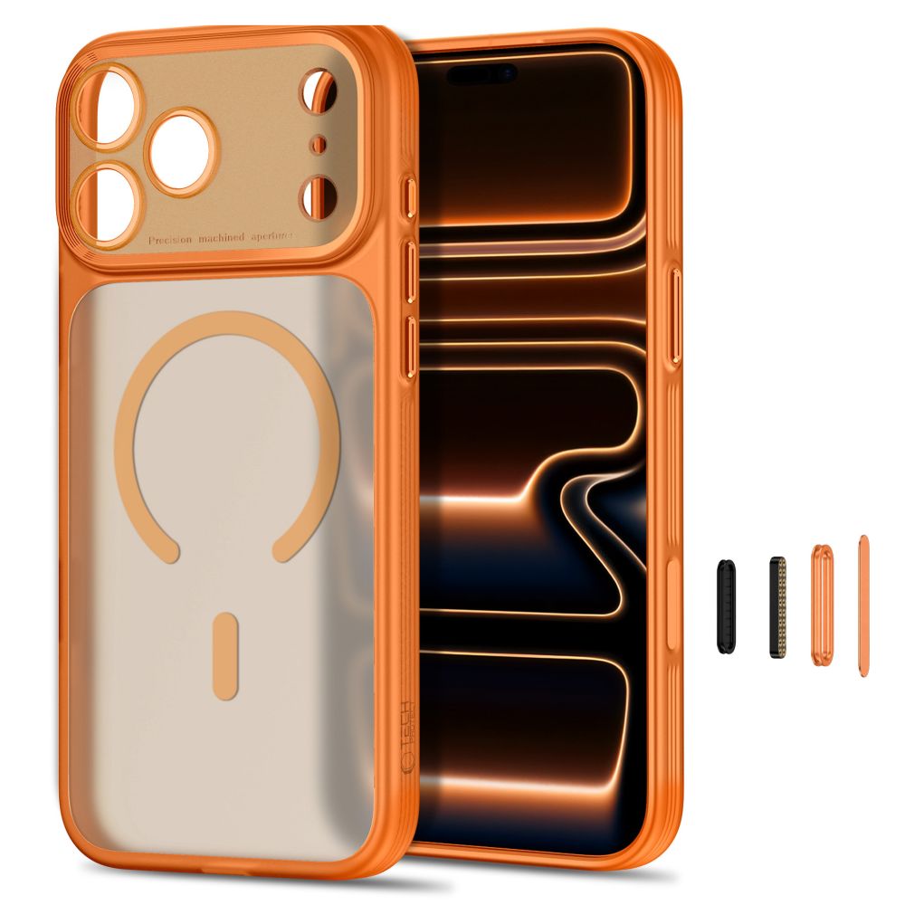 Tech-Protect MagPrime MagSafe CC-etui til iPhone 18 Pro Max / 17 Pro Max – matt oransje