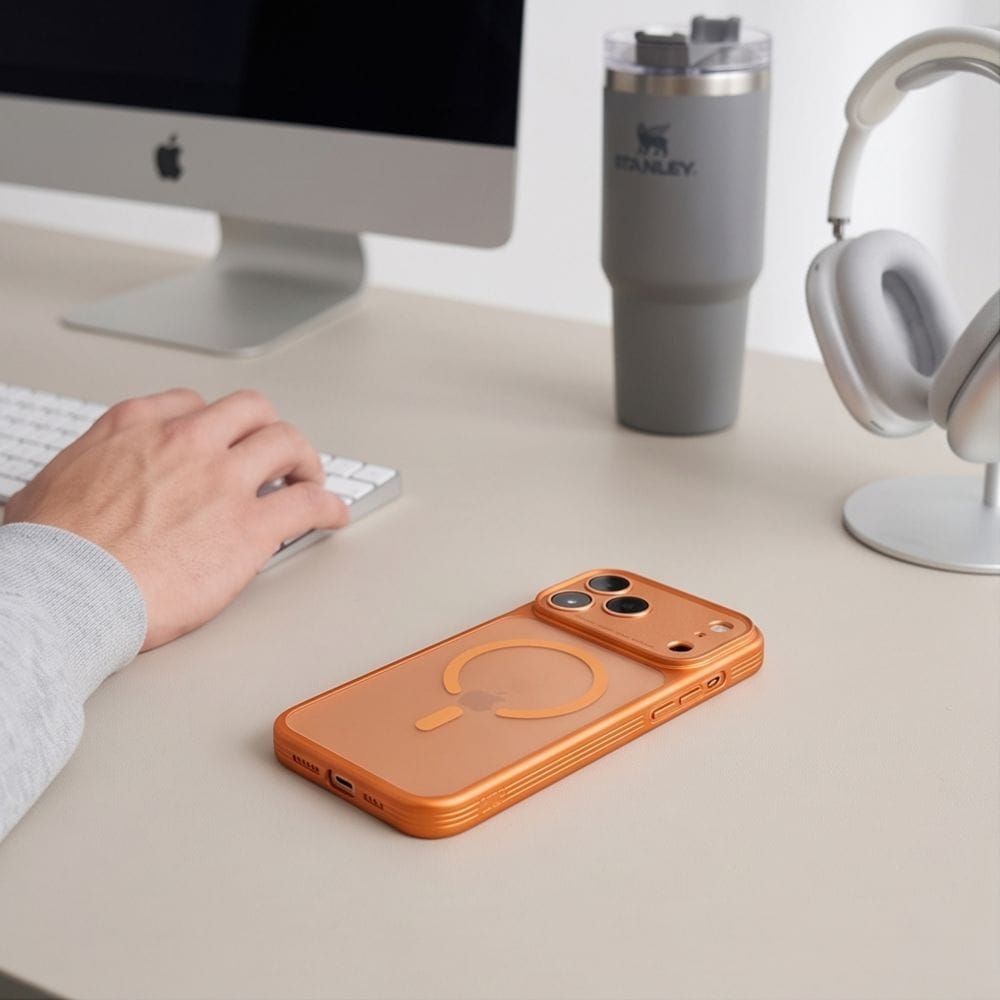Tech-Protect MagPrime MagSafe CC-etui til iPhone 18 Pro Max / 17 Pro Max – matt oransje