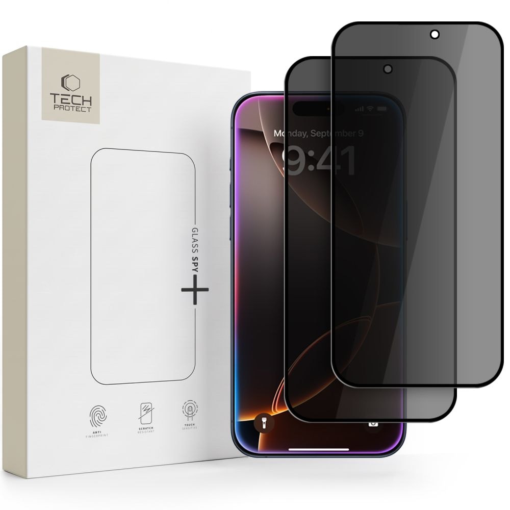 Tech-Protect Glass SPY+ 2-pakning med herdet glass med personvern for iPhone 18 Pro Max