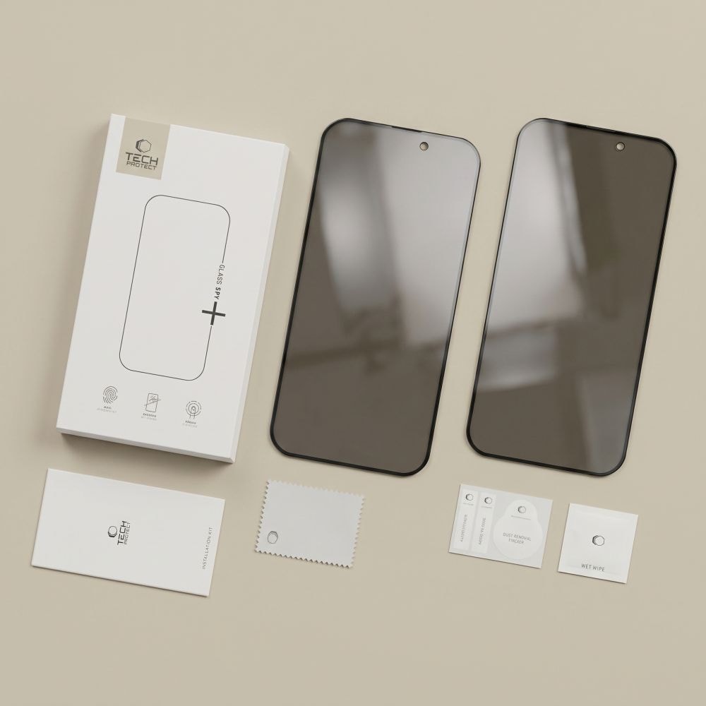 Tech-Protect Glass SPY+ 2-pakning med herdet glass med personvern for iPhone 18 Pro Max