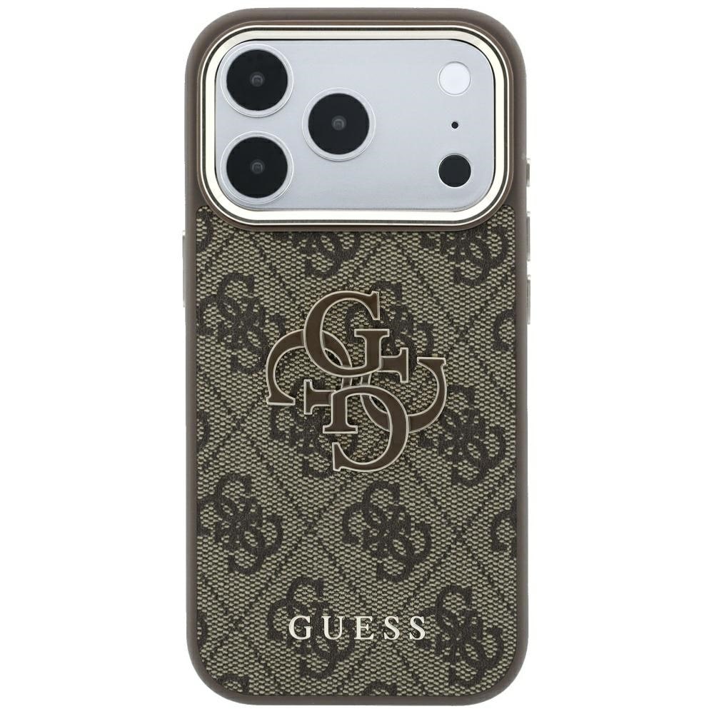 Guess 4G & Big Resin-logoetui til iPhone 17 Pro Max / 18 Pro Max – brun