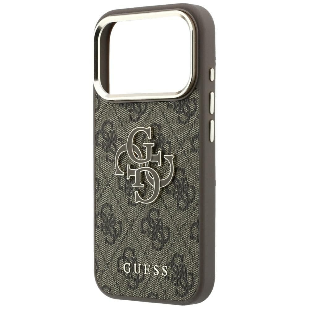 Guess 4G & Big Resin-logoetui til iPhone 17 Pro Max / 18 Pro Max – brun