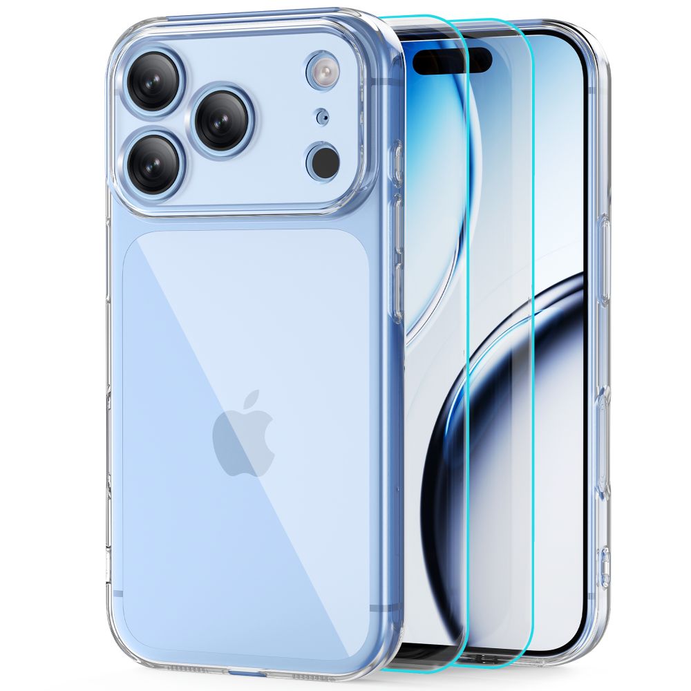 Tech-Protect FlexAir-etui + Glass Fit+ 2-pak herdet glass til iPhone 18/17 Pro Max – klar