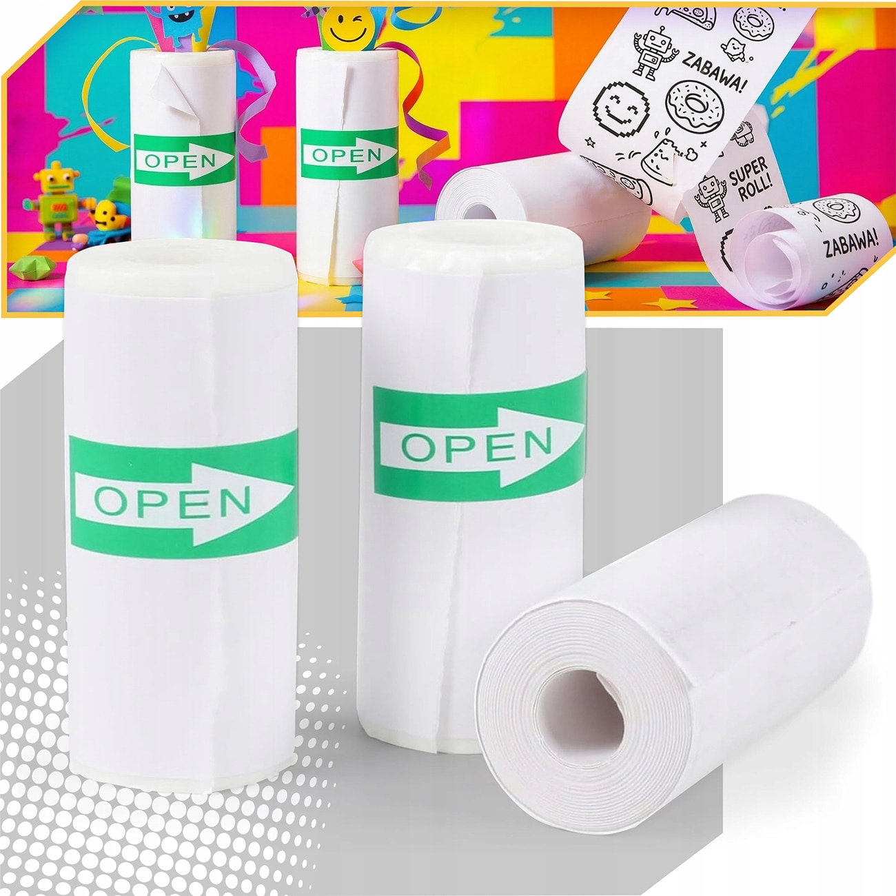 HURC-S10 ruller til termisk skriver m/kamera HURC10/Wozinsky WDT-01-05 – Hvit (5 stk.)