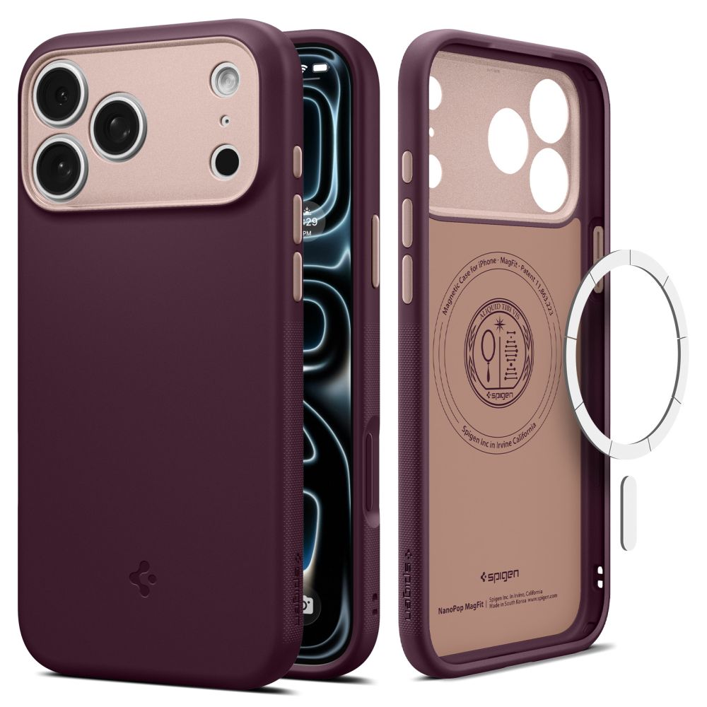 Spigen Nano Pop MagSafe-etui til iPhone 18 Pro Max / 17 Pro Max – mørk Cherry