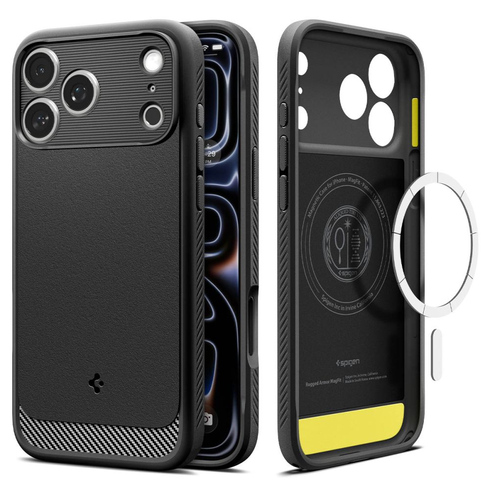 Spigen Rugged Armor MagSafe-etui til iPhone 18 Pro / 17 Pro – matt svart