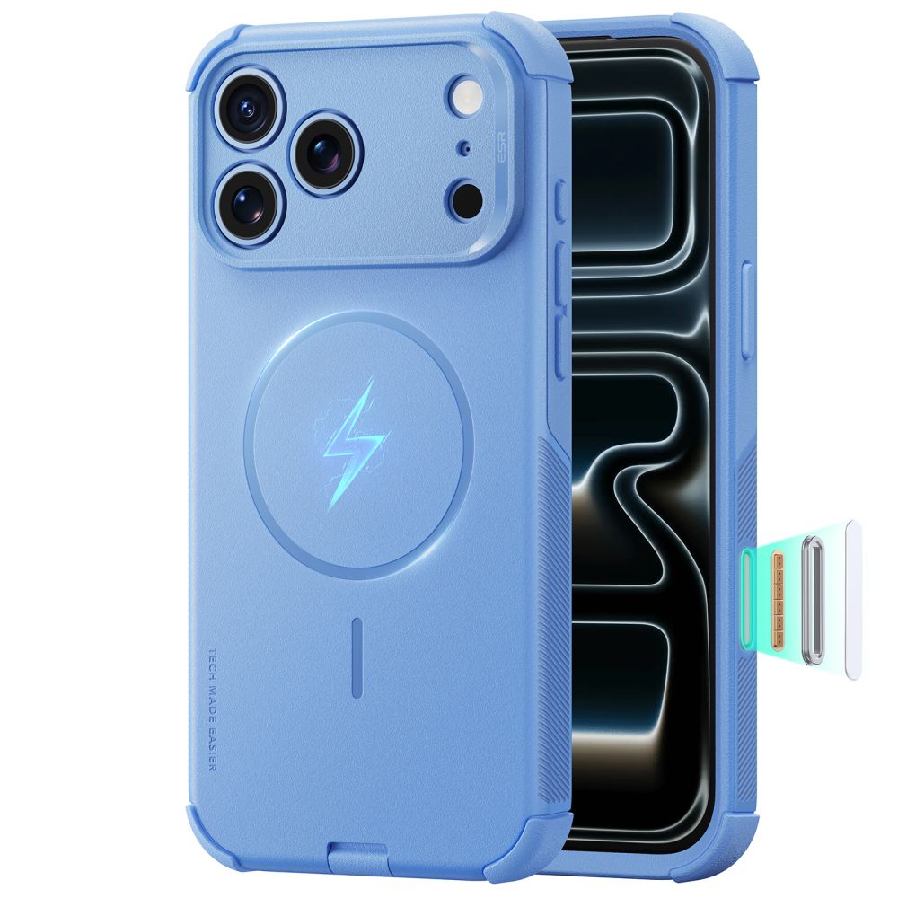 ESR Cyber Tough MagSafe-etui til iPhone 18 Pro Max / 17 Pro Max – Lysblå