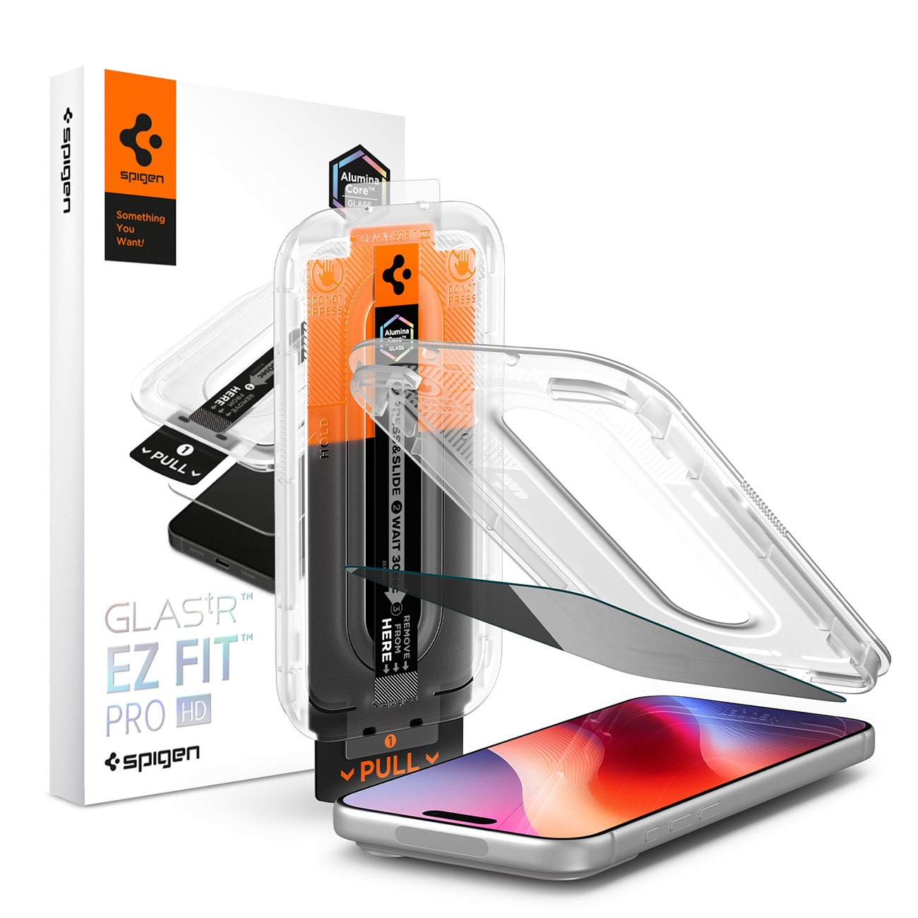 Spigen Glas.tR EZ Fit Pro HD AC-personvernbeskyttende herdet glass til iPhone 18 Pro