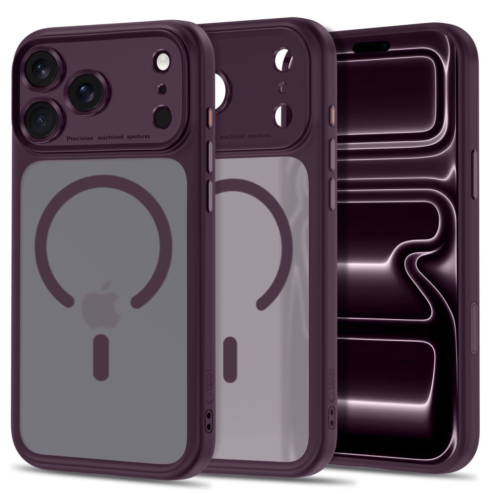 Tech-Protect MagPeak MagSafe CC-etui til iPhone 18 Pro Max / 17 Pro Max – mørk Cherry, matt