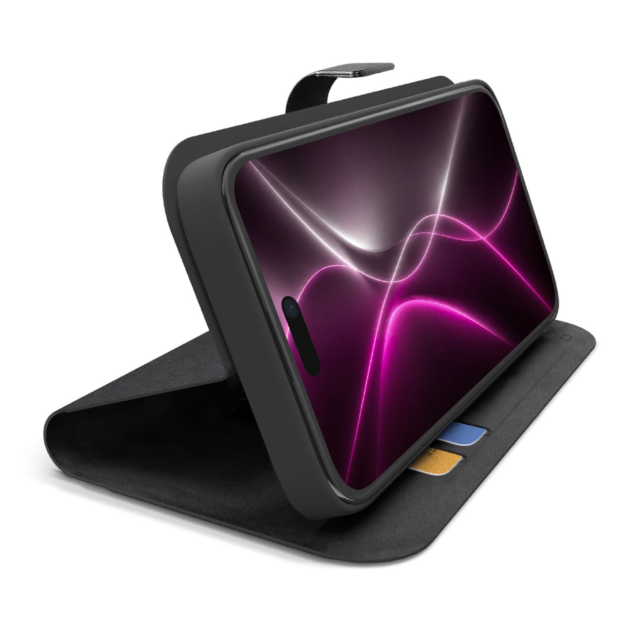 SBS Wallet Smart Case til iPhone 18 Pro Max med lommebok og stativ – svart